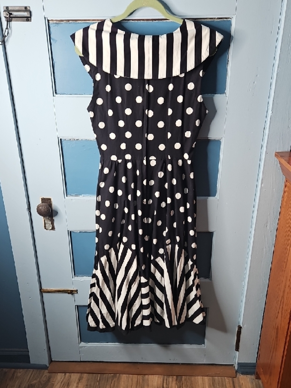 Choon Sleeveless Black and White Polka Dot Fit-and-Flare Dress Small - Picture 6 of 9